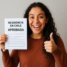 persona feliz con su residencia en chile aprobada