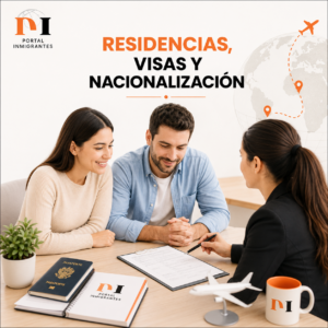 Acompañamientos en trámites de solicitud de residencias, visas y nacionalización.